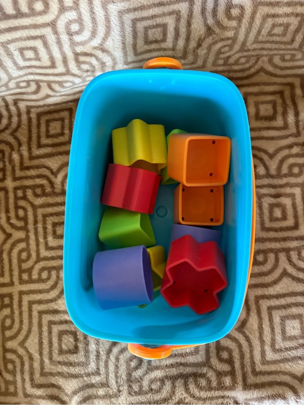 Fisher Price Baby’s First Blocks Shape Sorter Bucket 10 Blocks Toddler Toy